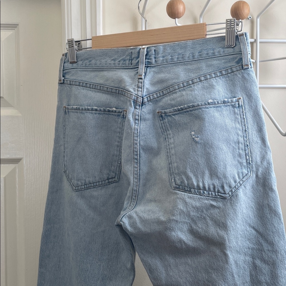 Aritzia - Agolde - Riley High Rise Straight Jeans Ripped - Blue - 28 - Picture 5 of 13